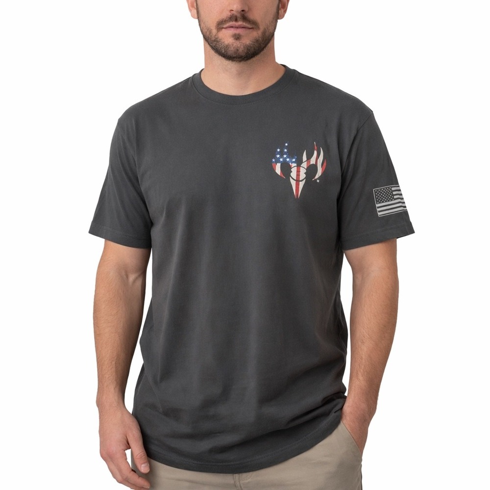 New Buck Wear Jedco Tee Shirt Mens XL Gray Proud‎ American Labs Patriotic Flag